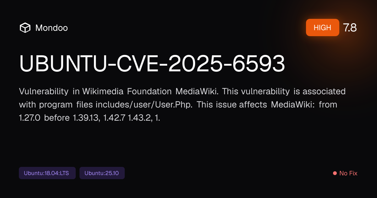 UBUNTU-CVE-2025-6593 | Mondoo Vulnerability Intelligence