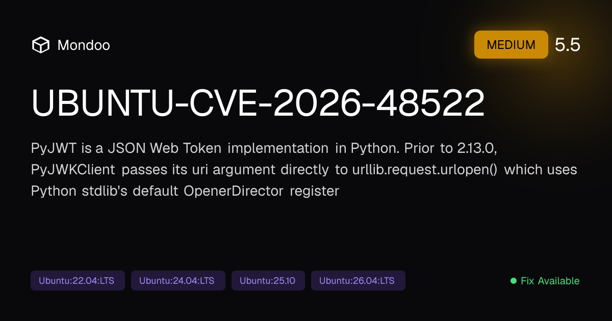 UBUNTU-CVE-2026-48522 | Mondoo Vulnerability Intelligence