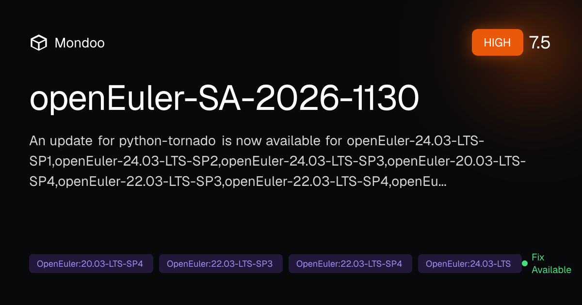 openEuler-SA-2026-1130 | Mondoo Vulnerability Intelligence