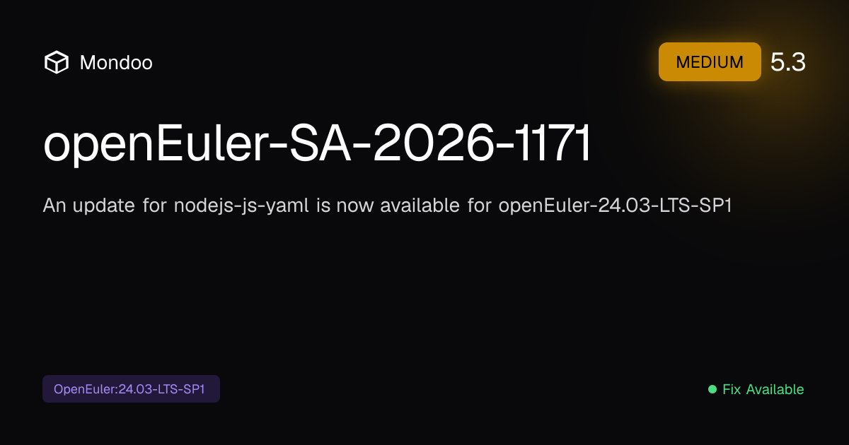 openEuler-SA-2026-1171 | Mondoo Vulnerability Intelligence