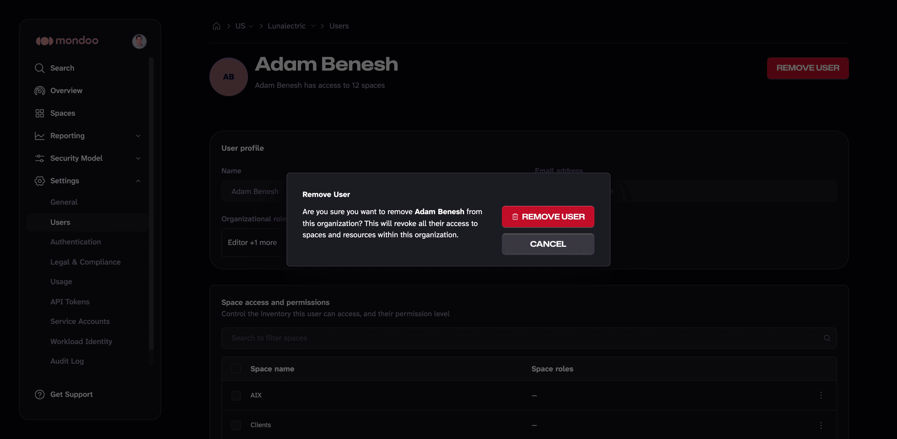 Remove a user
